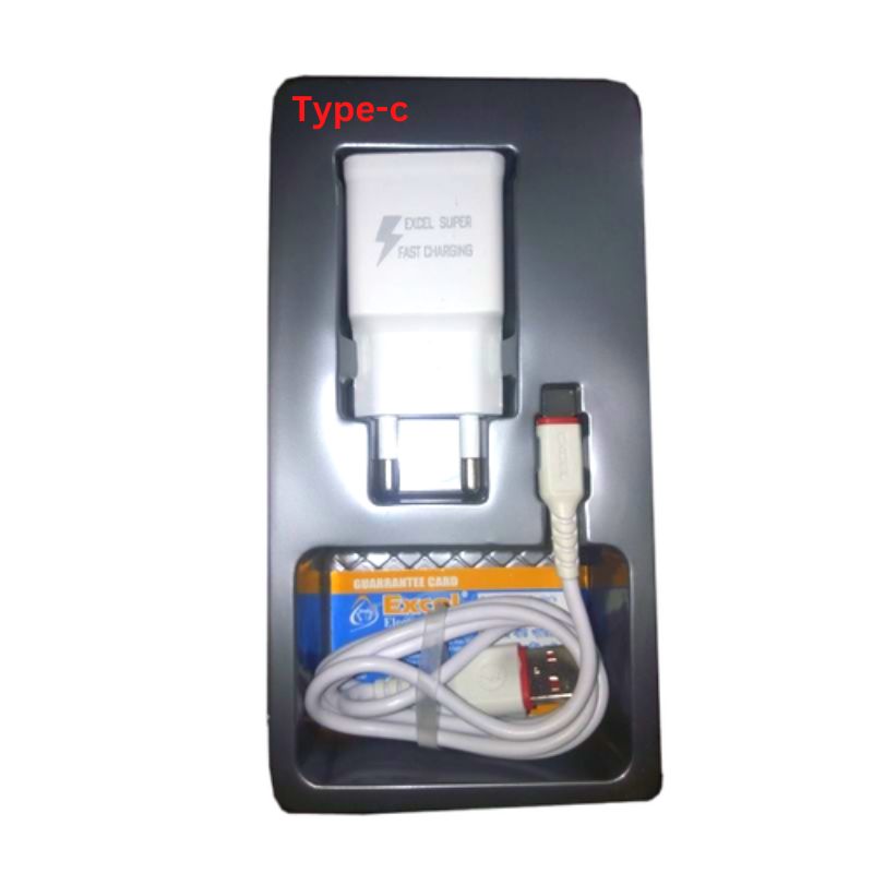 Excel E103 Ultra Fast Charger 3.8A Charging Adapter 21W Fast Charging Quick Charge 3.0 With Fast Cable. 