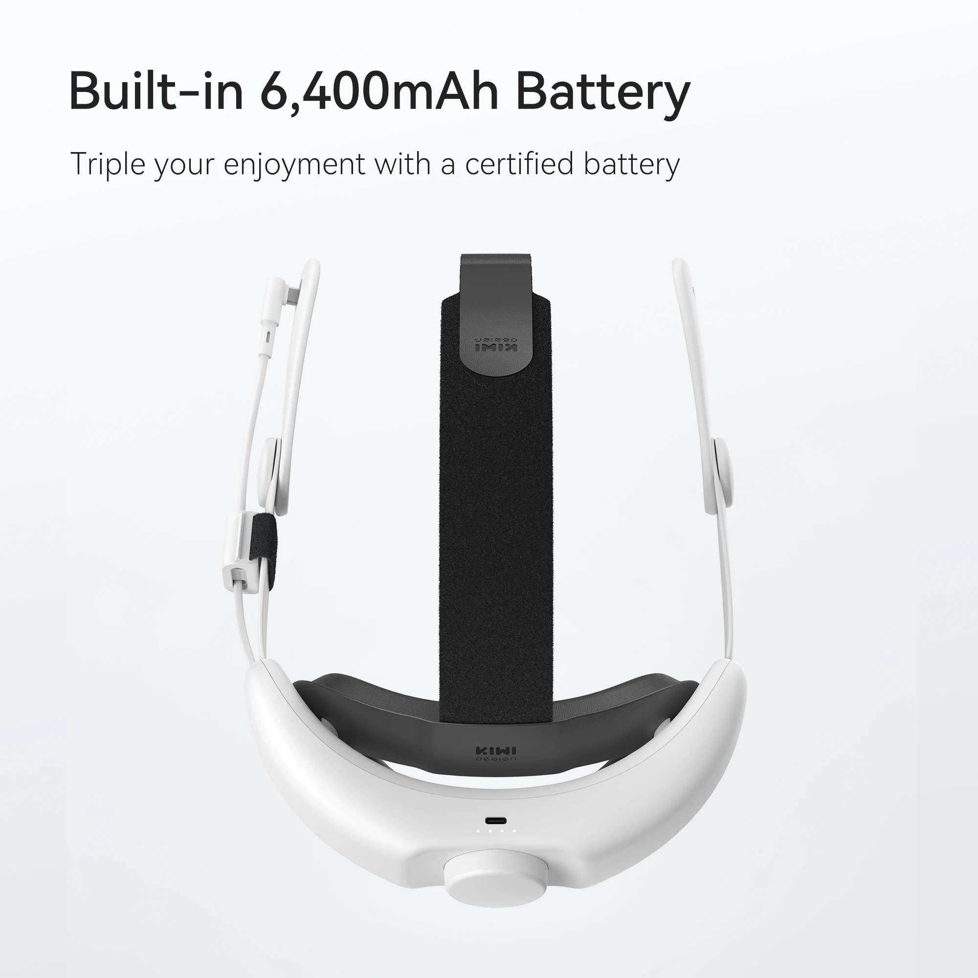 KIWI design 6400mAh Battery Head Strap Compatible with Meta Quest 3 Power Lasting Head Strap (Not for Our Charging Stand). 