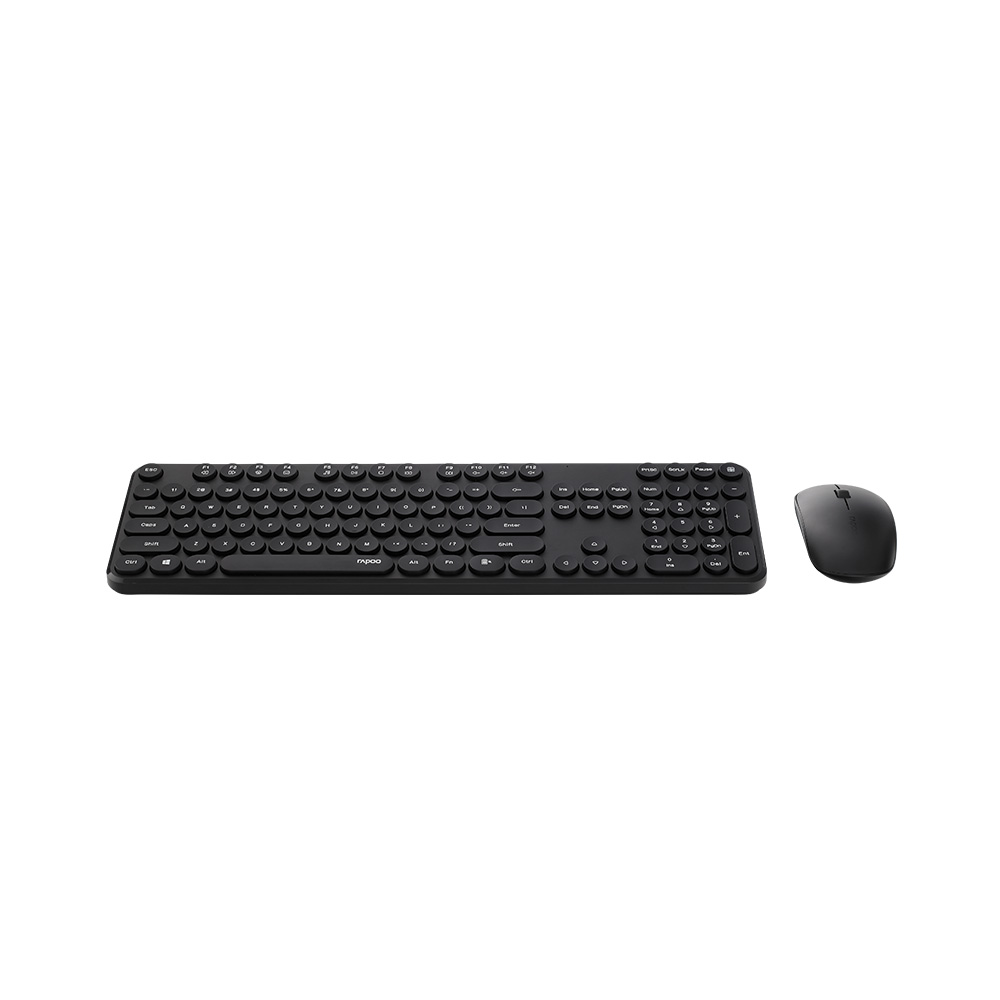 Rapoo X260S 2.4G Wireless Optical Mouse & Keyboard Combo Round keycaps with chocolate keys 1000DPI tracking engine Up to 12 months battery life. 