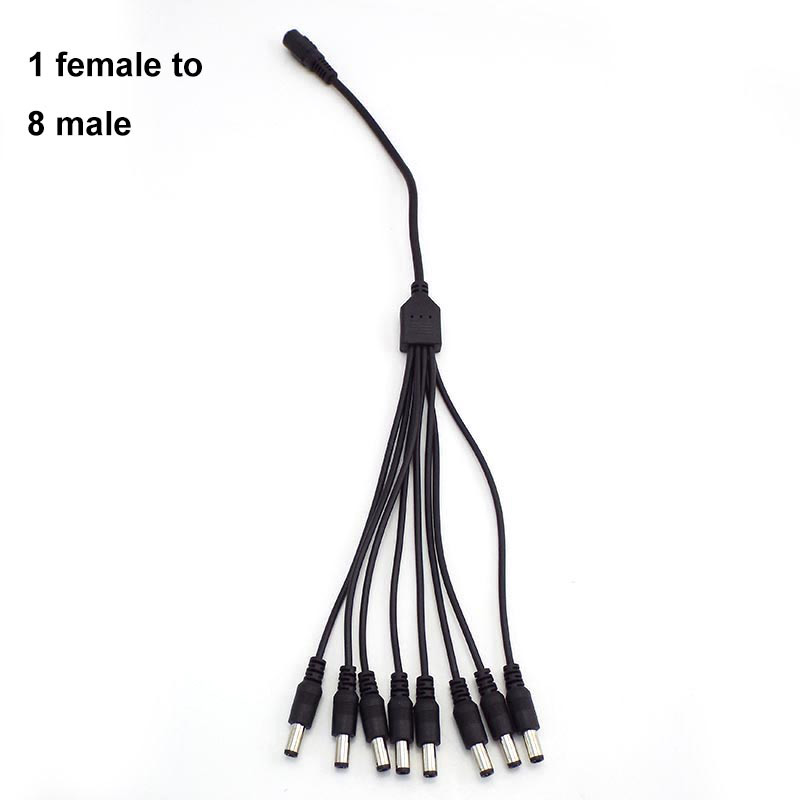 1 Female to 2 3 4 5 6 8 way Male DC connector Power Supply Splitter Plug adapter Cable cord 5.5x2.1mm for Led strip light cctv c