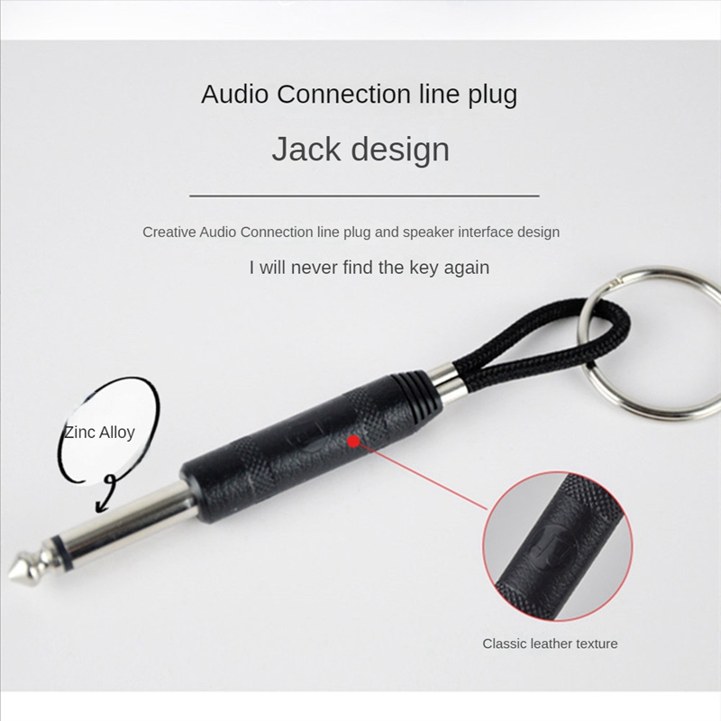 4Pcs Guitar Plug Keychain for Marshall Amp Key Holder,for Fender Jack Holder,for Marshall Jack Key Holder,Black. 