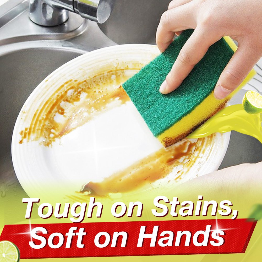 ( Free Scrubber ) Trix Dishwashing Liquid 1L Bottle Lemon Fragrance for Scratch-Free Sparkling Clean Dishes, removes grease stains with power-rich thick foam. 