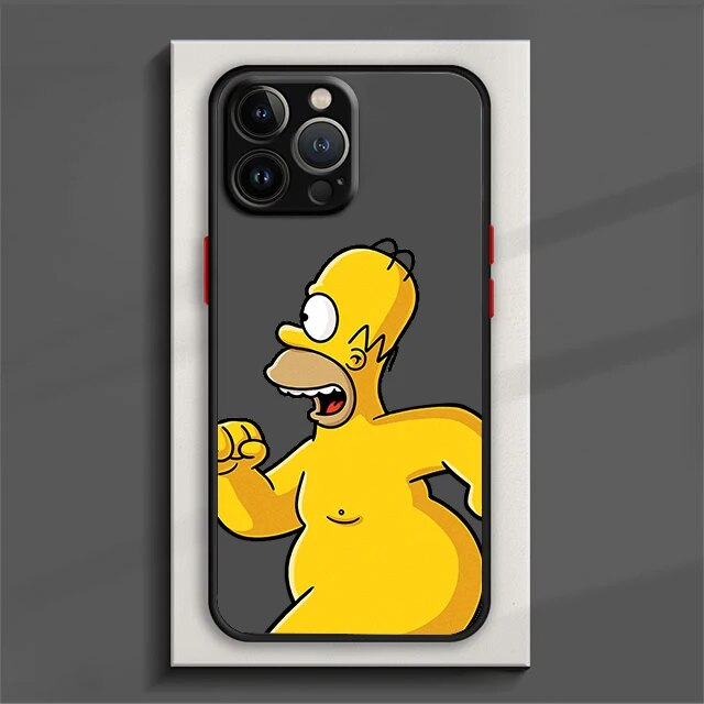 Funny Cartoon Simpsons Phone Case For iPhone 15 14 13 12 11 Pro Max mini XS Max XR X 8 Plus SE Frosted Translucent Cover. 