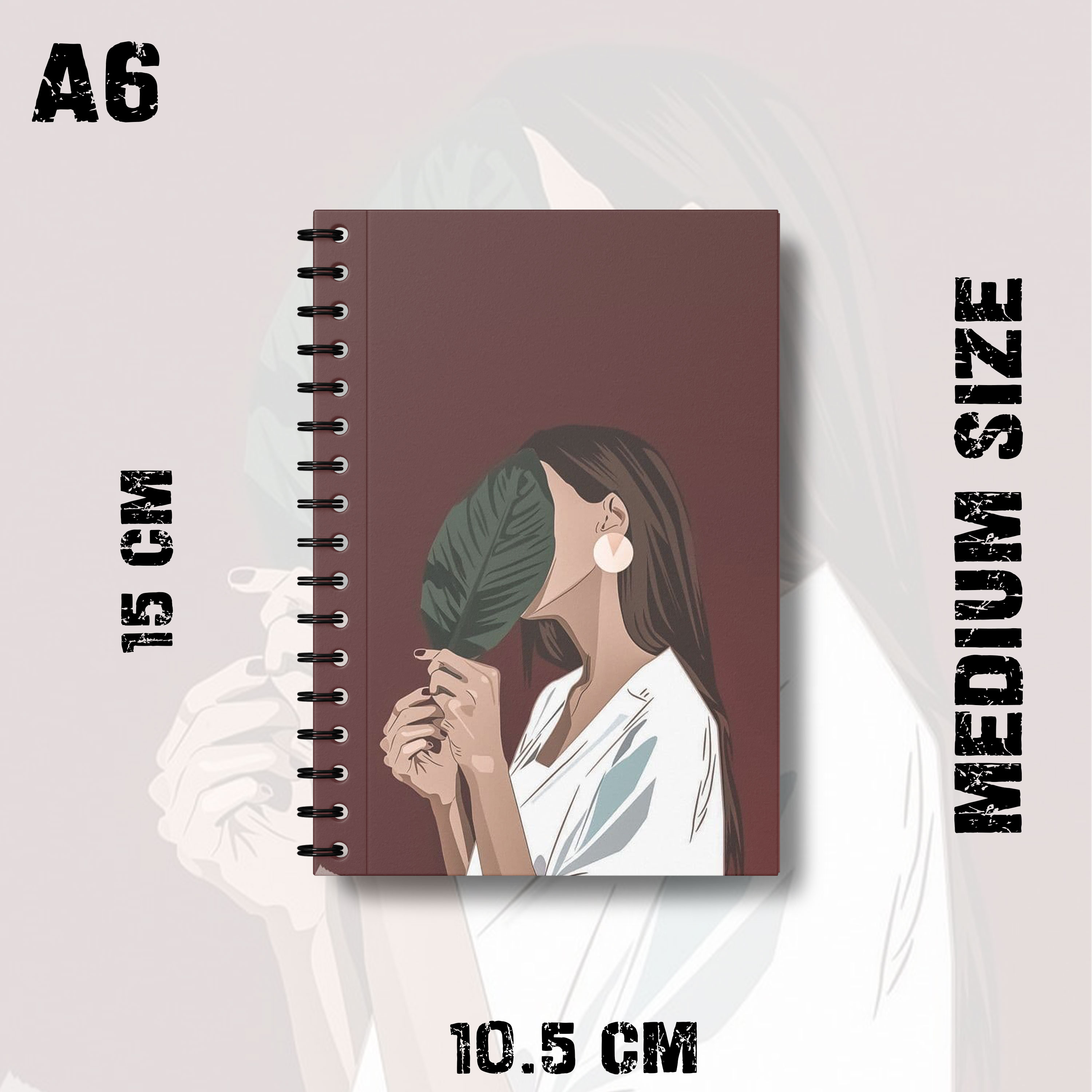 Notebook Minimalist Anime Girl Theme Design Ai Edition 2O Rise360 Writing Journal Pad K848. 