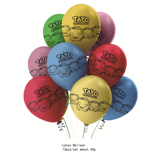 Tayo The Little Bus Birthday Party Theme Kids Napkins Plates Pers Tableware Baby Shower Party Decorations Balloons