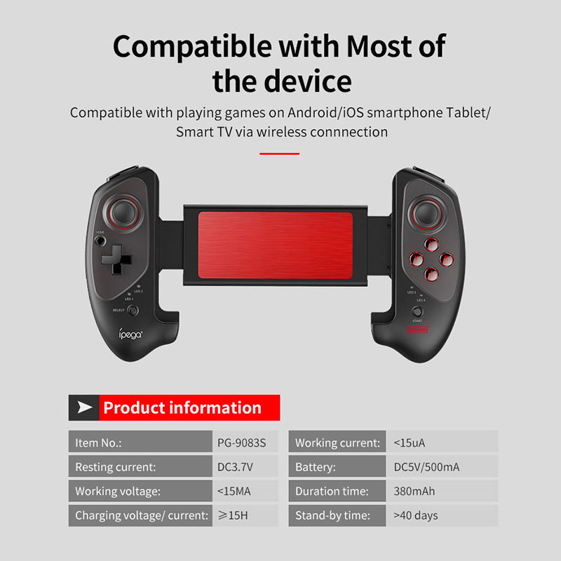 Ipega Game controller Bluetooth wireless gamepad control retractable joystick for iOS Android mobile phone tablet PCPG-9083S. 