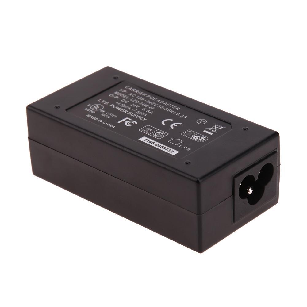 POE Power Supply DC Adapter 24V 0.5A 24W Desktop POE Power Injector Ethernet Adapter Surveillance CC. 