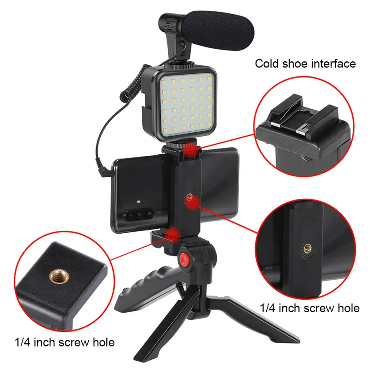 AY-49 remote control Video Kits Microphone LED Fill Light Mini Tripod. 