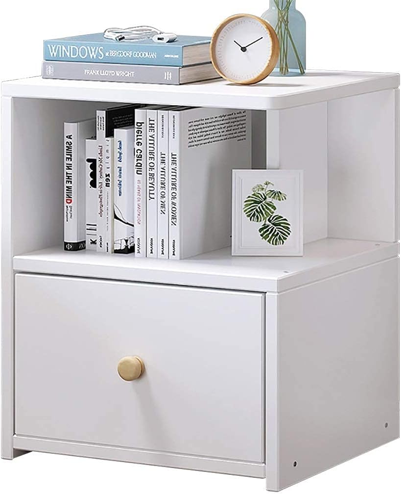Nightstand Side Table Sofa End Table Storage Sample Bedside Table for Bedroom Furniture with 1 Locker Drawer Snack Night Table Design by Nahid Furniture 18x14x12". 