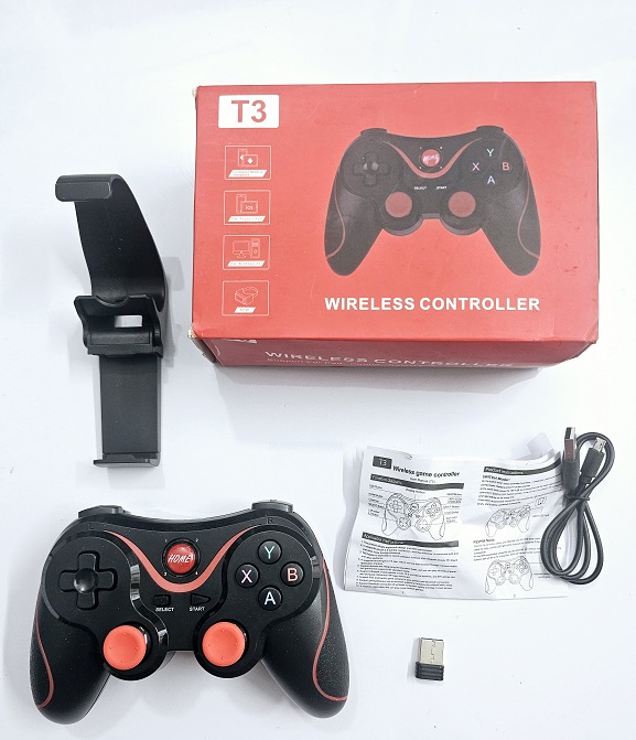 T3 Bluetooth Wireless Game Controller With Holder. 