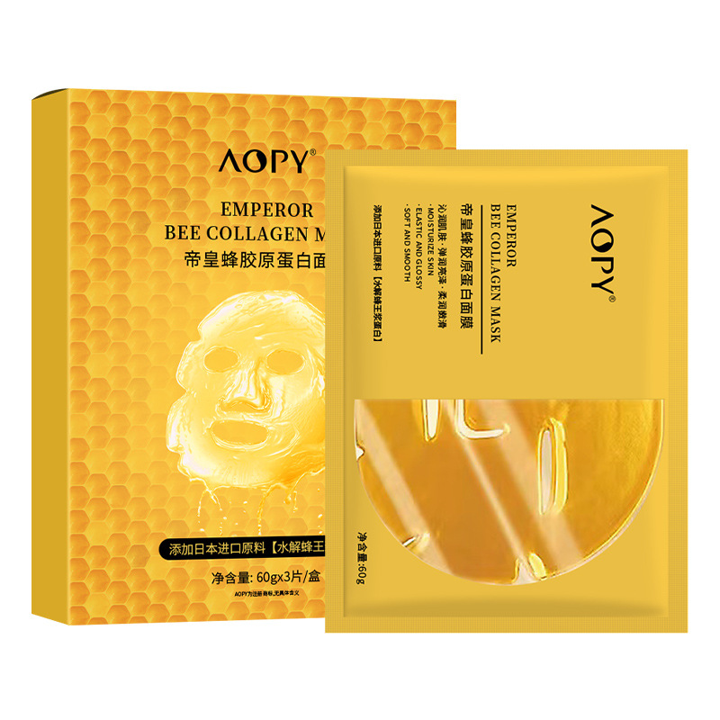 AOPY Emperor Bee Collagen Mask Gold Mask Hydrating Moisturizing Brightening Skin Tone Crystal Collagen Mask Patch