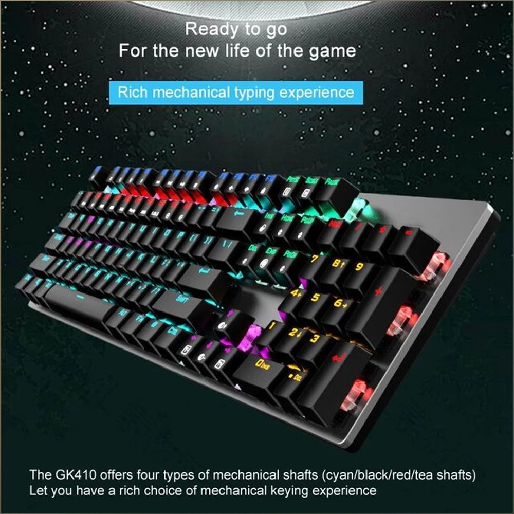 AOC Gaming Keyboard | Mechanical Switch | 104 key Blue Switch (GK410). 