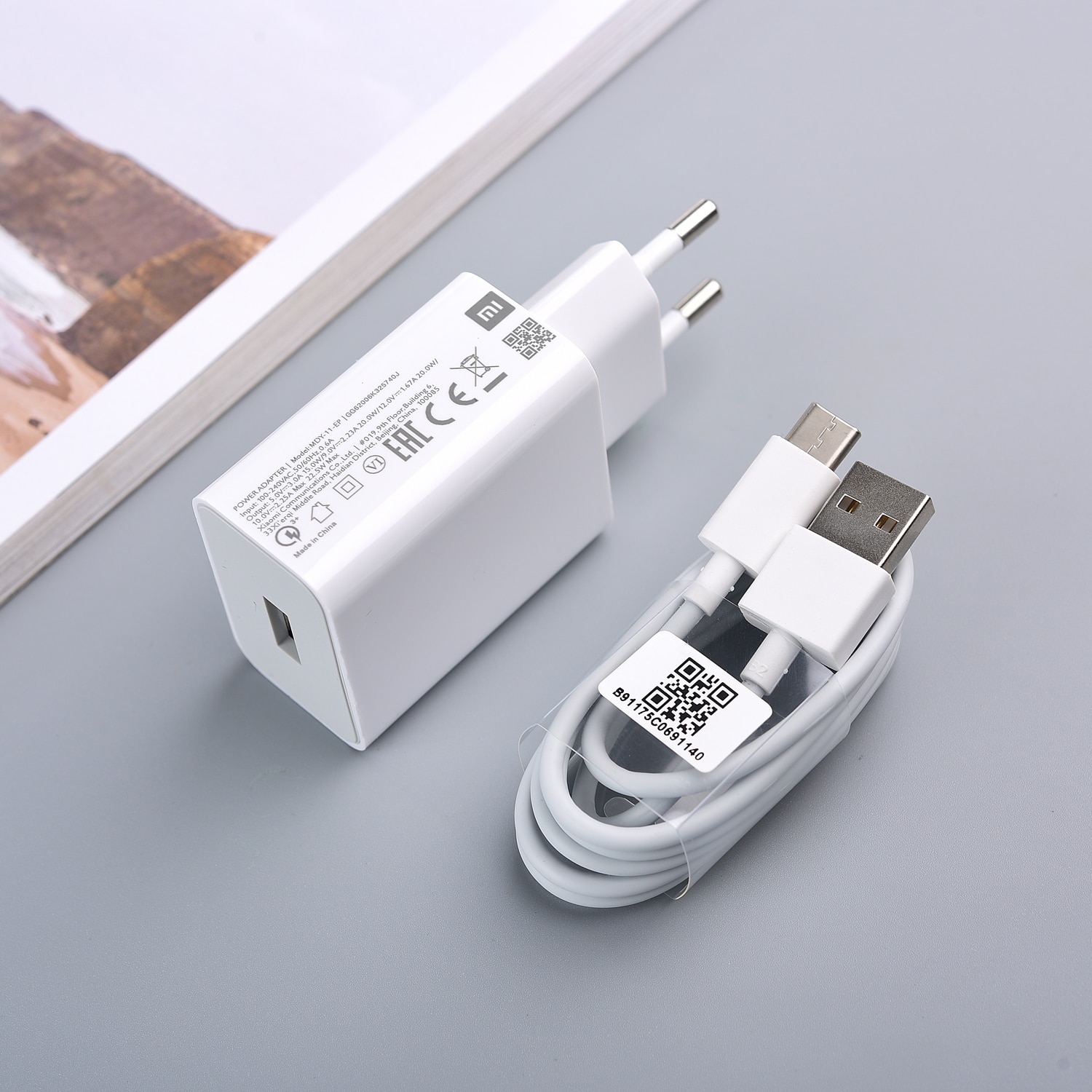 【The road to happiness Store】Xiaomi Mi MDY-11-EP Quick Charger USB EU plug 22.5W Adapter Fast charging Type C Cable For Mi 10 lite 11 10 Redmi. 