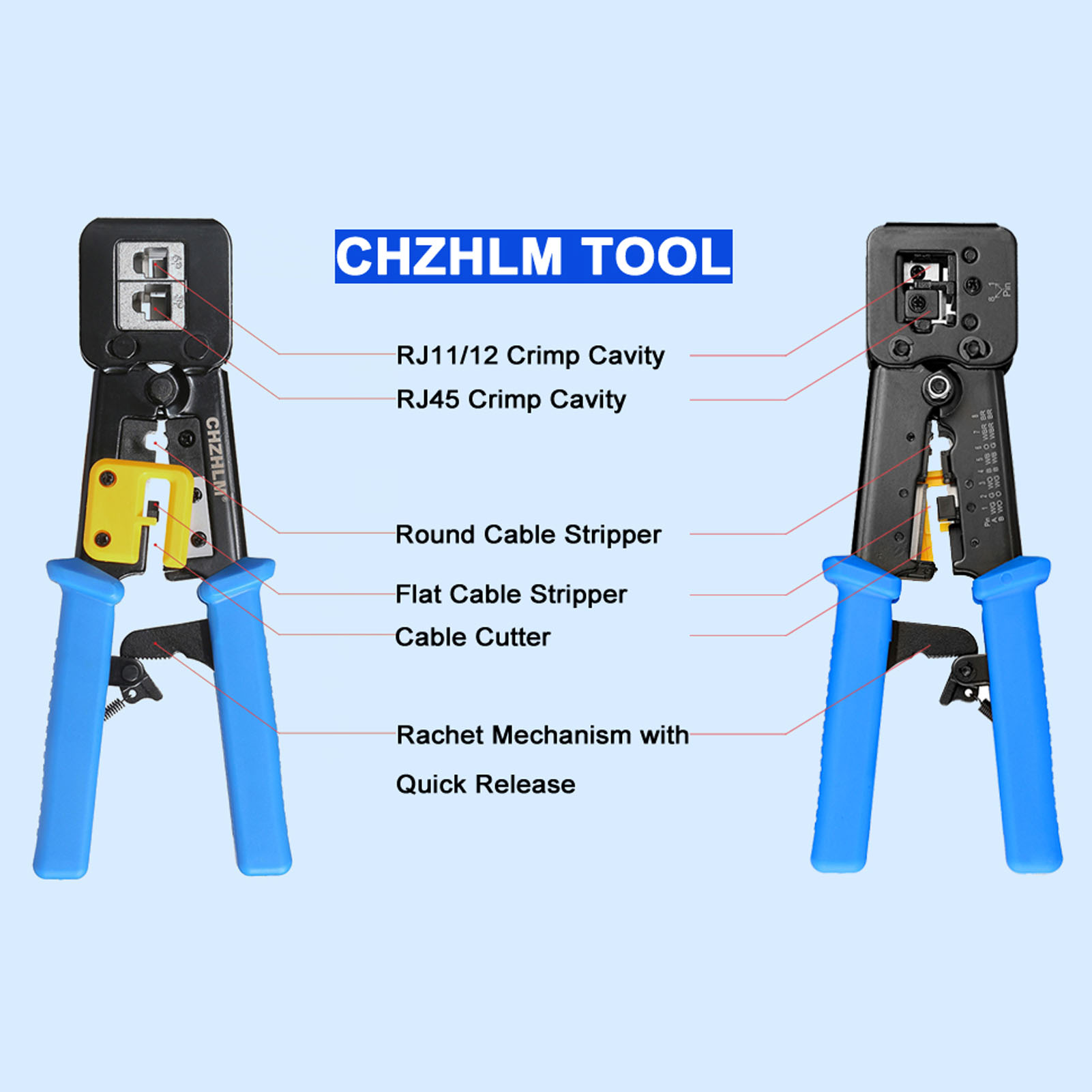 Ethernet Cutter  Network Cable Pliers Multifunctional Clean Fast Cutting Efficient  for CAT6 for 6P6C. 