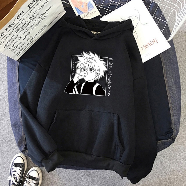 Cute Mens  hunterxhunter  Hoodies Hunter X Hunter Men Women Pullovers Hoodies Sweatshirts Killua Zoldyck Hisoka 90s Anime Hoody. 
