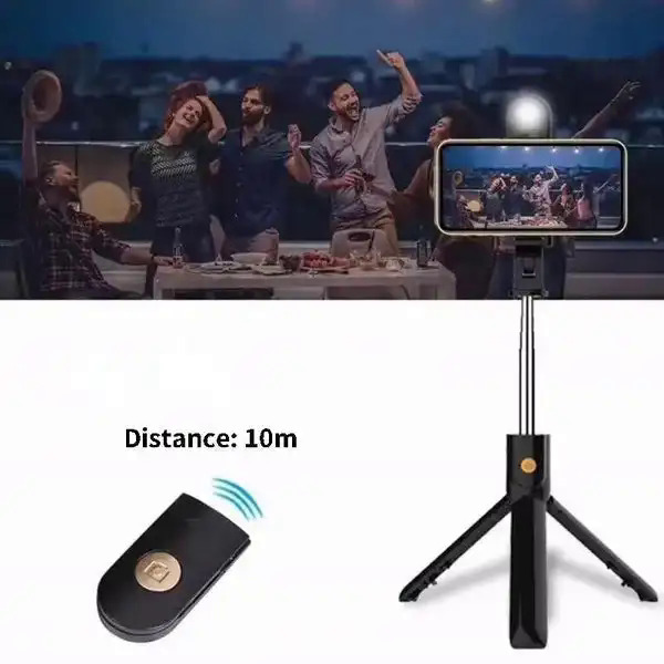 6 In 1 Wireless Bluetooth Selfie Stick Tripod Mobile Phone Self-timer Beauty Fill Light Short Video Live Desktop Tripod Lengthen. 