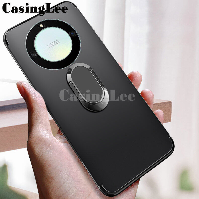 For Honor X9A Case Soft matte full Protector Shockproof Car Magnetic Holder Ring Phone Cover Casing hp Honor X9A Phone cases