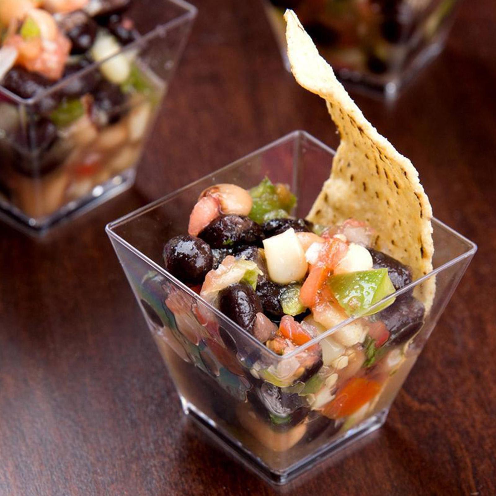 Transparent Dessert Cup Disposable Dessert Cup Yogurt Cups Pudding Cups Plastic Food Container Chocolate Jelly Mousse Fruit Snacks Cups Mini Dessert Cups Party Wedding Tableware. 