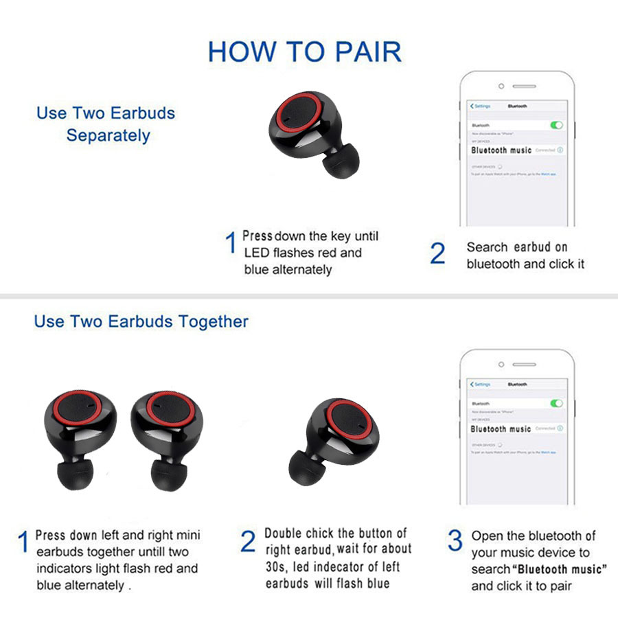 Falwedi t5 earbuds manual hot sale