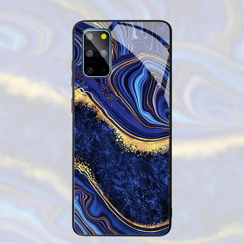 【Healer DingD】 Emerald Green Jade Stone Pattern Phone Case For Samsung S21 S20 FE Plus S23 S22 A71A72 A53 A52 A51 A54 Ultra A12 A31 A32 A33 A34. 