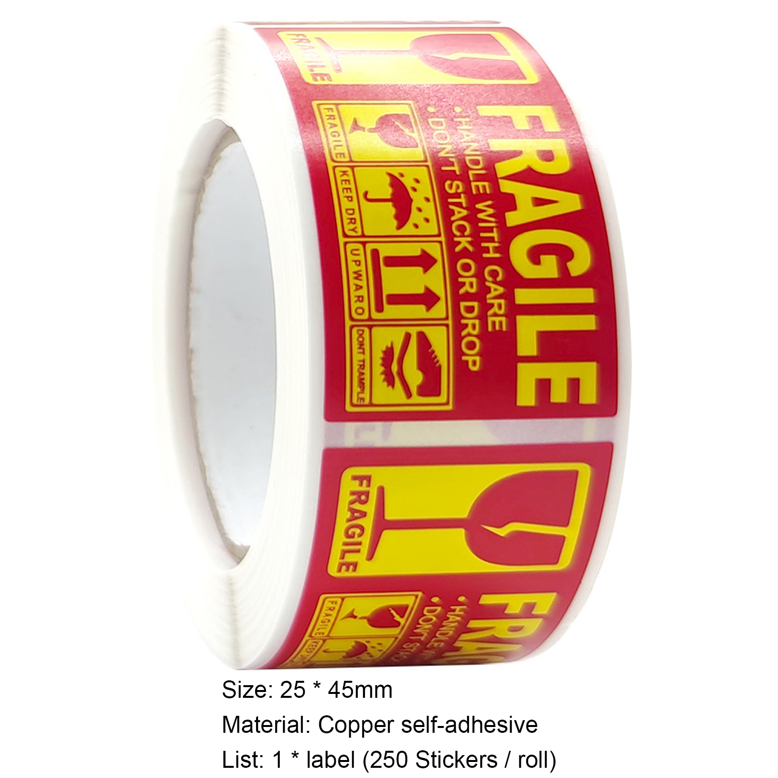 Fragile Warning Sign Sticker Scuff Resistant Careful Handling Fragile Warning Sign Sticker. 