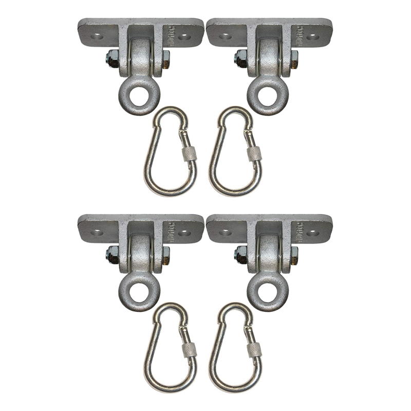 4X Locking Snap Hooks Heavy Duty Swing Hook Hangers Seat Trapeze Sets Static Tension 5000 Lb Capacity. 