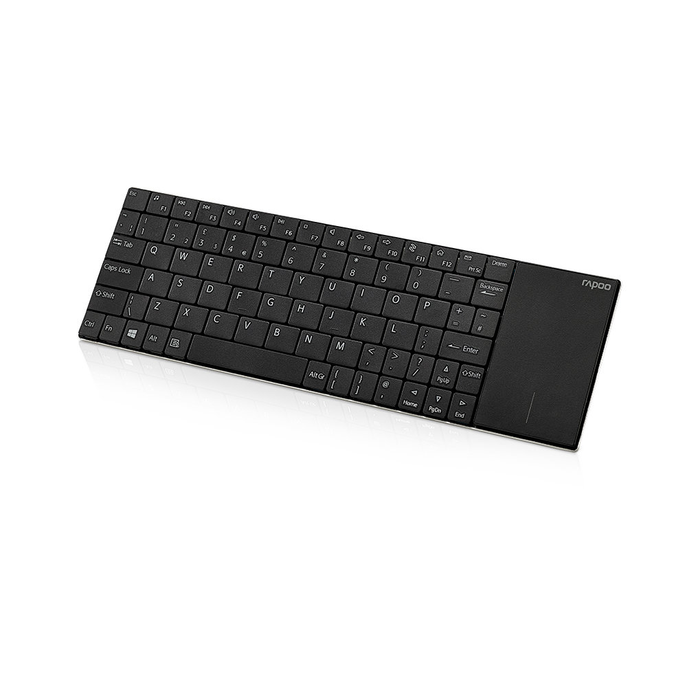 Rapoo E2710 2.4G Wireless Touch Pad Multimedia Keyboard Ultra-slim design Integrated Touchpad Up to 6 months battery life. 