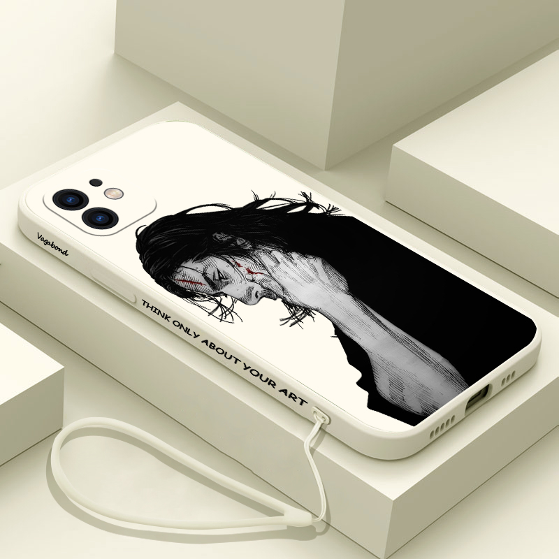 Vagabond Manga Phone Case For iPhone 15 14 13 12 11 Pro Max Minrelaxi X XR XS MAX SE20 8 7 6 6S Plus Silicone Cases with Hand Strap. 