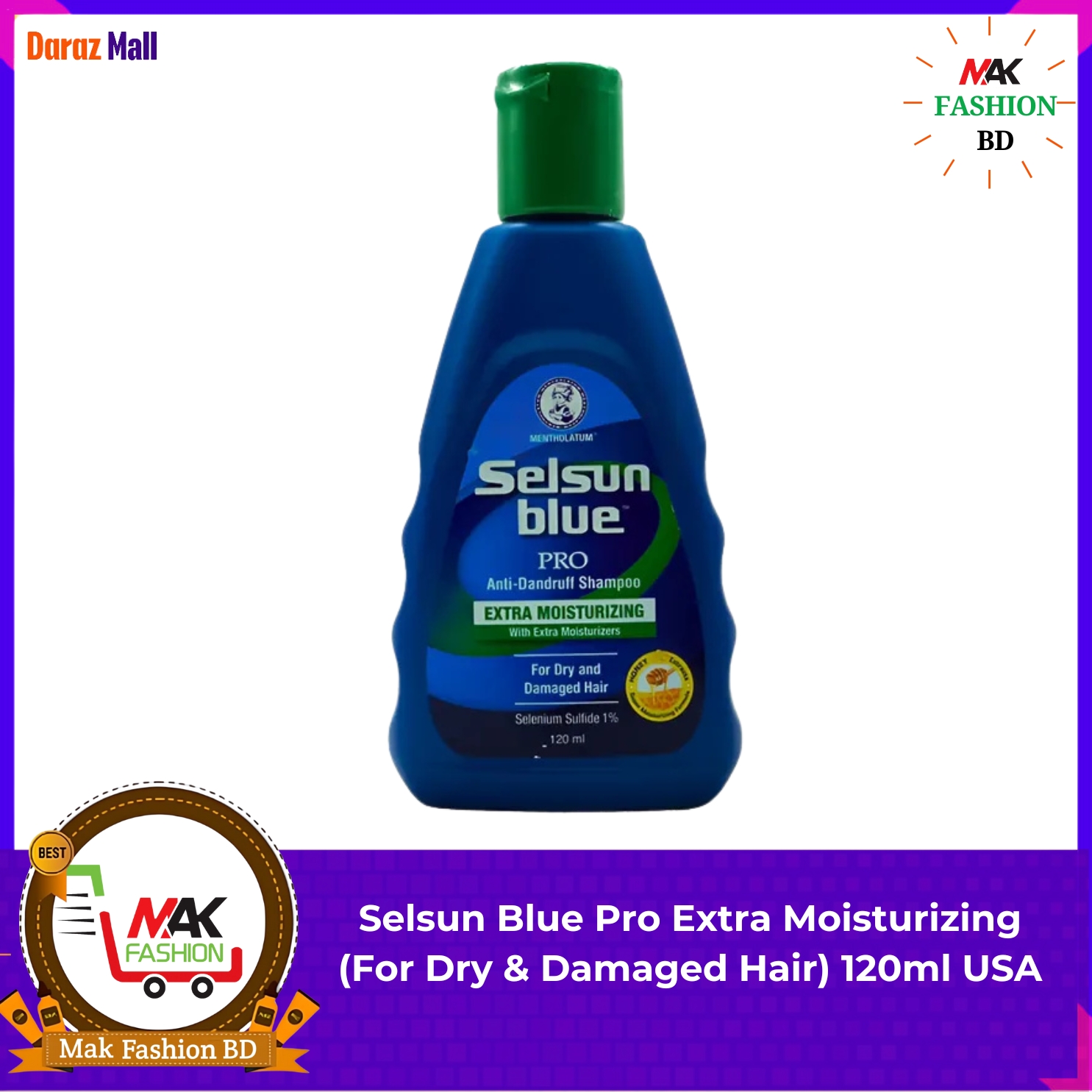 Selsun Blue Pro Extra Moisturizing For Dry & Damaged Hair 120ml