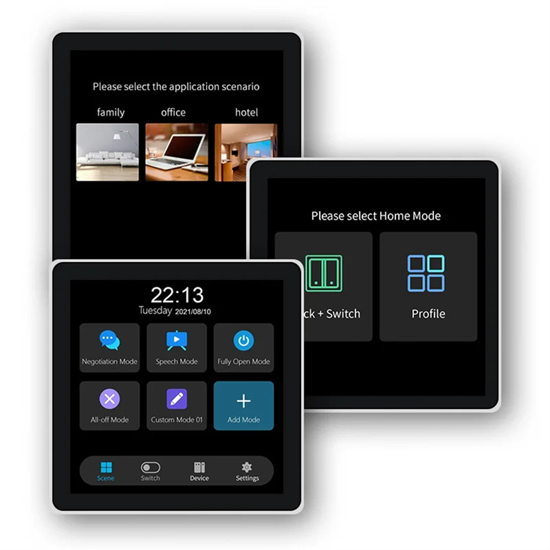 Tuya T3E Panel Switch Touch Screen Smart Control Panel Switch,White. 