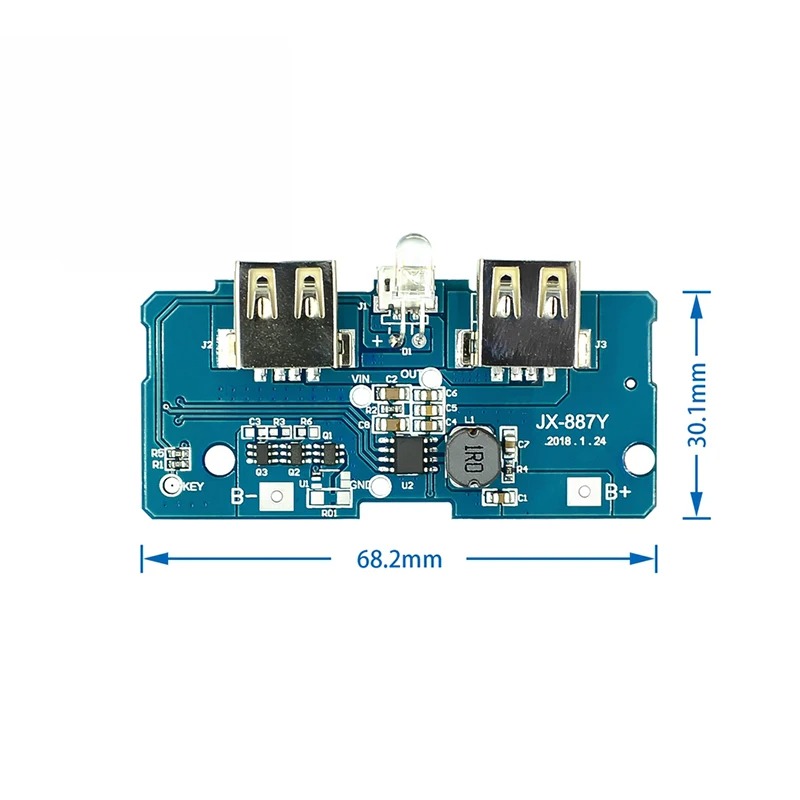 5V 2A Power Bank Charger Module Charging Circuit Board Step Up Boost Power Supply Module 2A Dual USB Output 1A Input. 