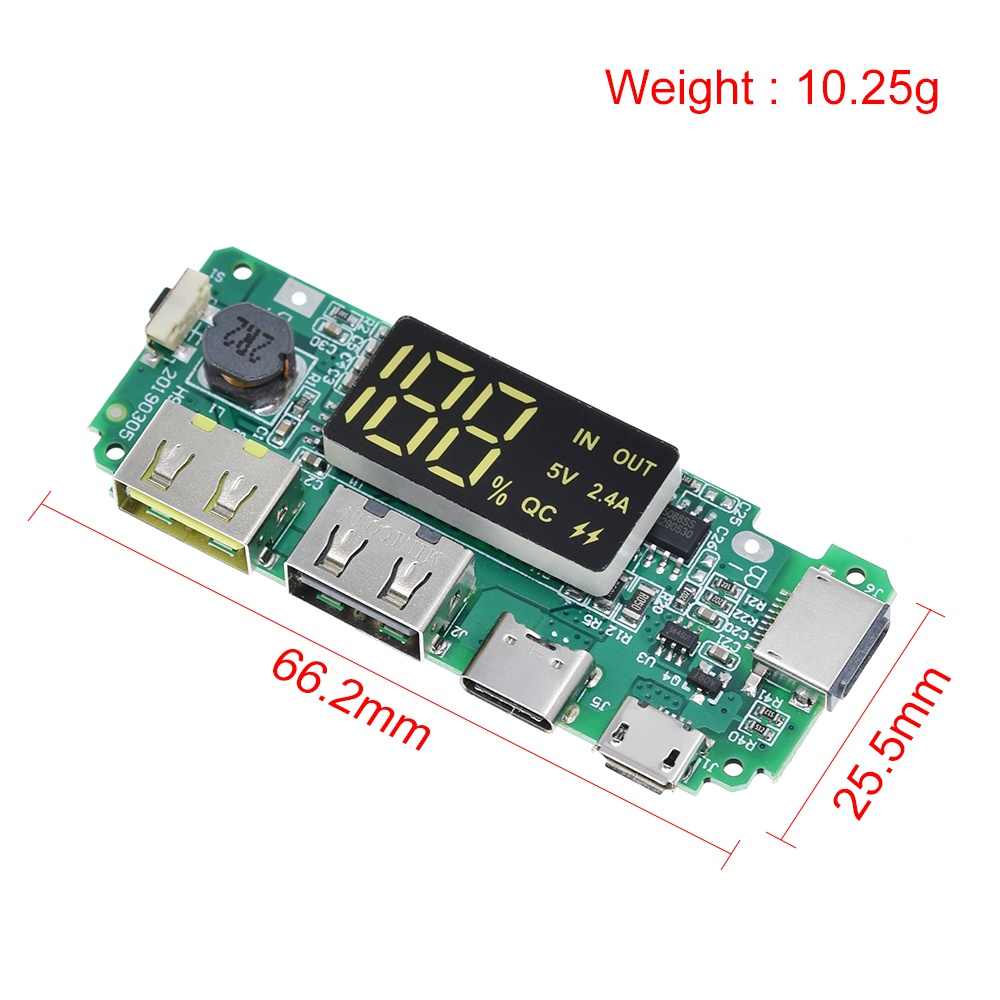 Power Bank First Charging Circuit Type C Micro Lightning USB Supported Dual Output 5V 2.4A LED Display First Charging Circuit Module - Power Bank - power bank circuit. 