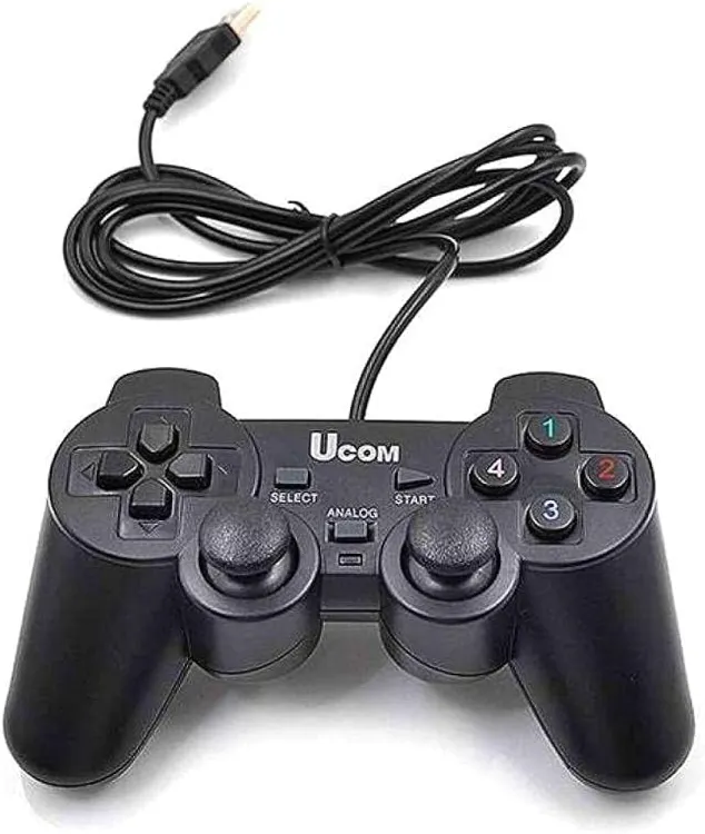 UCOM PC Dual Shock Joypad Wired USB Gaming Controller Black