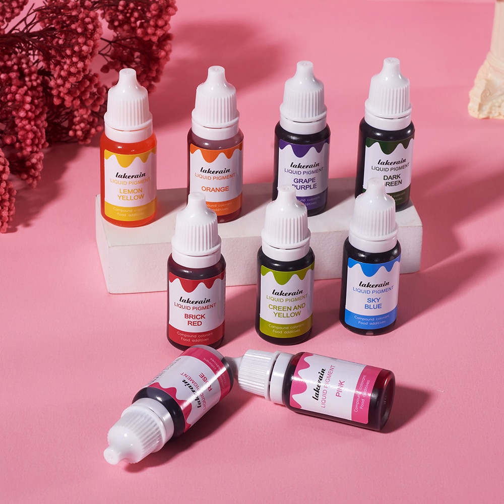 New 10ml Liquid Pigment for Lip Gloss Color Pigment Dyeing Colorant Water Oil Double Use Lipglos Diy Slime Epoxy Bake Sugar. 