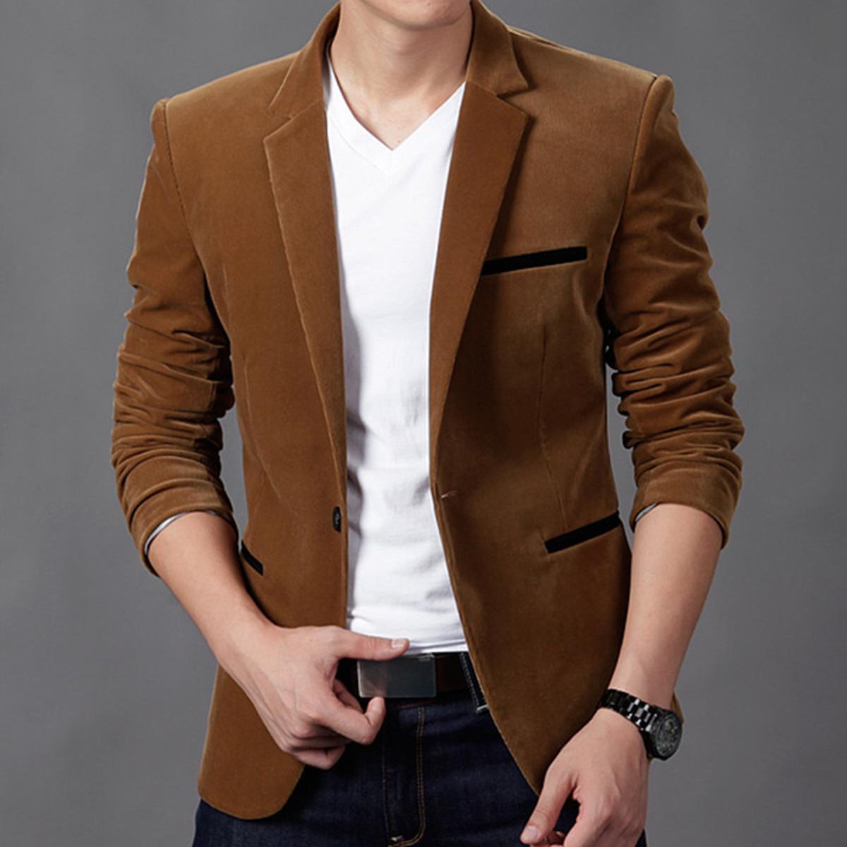 2021 Autum Velvet Wedding Dress Coat Mens Blazer Jacket Fashion Casual Suit JacketStage DJ Men's Business Blazers Costume Homme