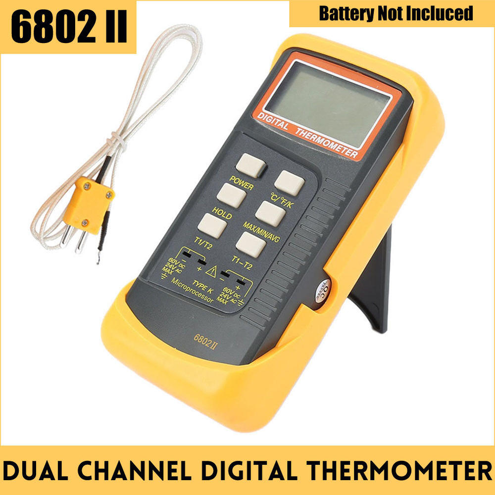 6802 II Thermometer Sensor Dual Channel Digital Thermometer K-Type Thermocouple Sensor 6802 II Thermometer Digital Thermometer Thermocouple Sensor