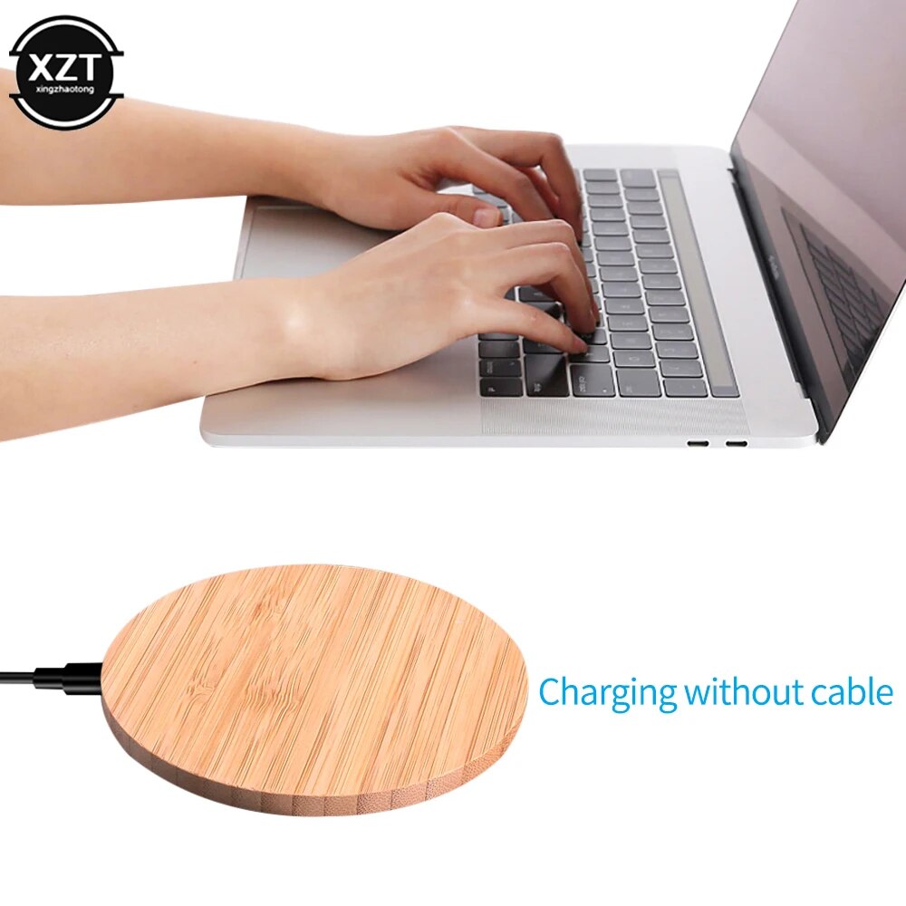Portable Qi Wireless Charger Slim Wood Charging Pad For Apple iPhone 8 Plus X Charger For Samsung S6 S7 S9 S8. 