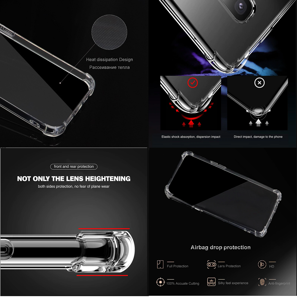 Samsung Galaxy S10 5G Silicone Cover Transparent 6D Crystal Bumper antiShock Four corner Clear Shock-Proof Back Case. 