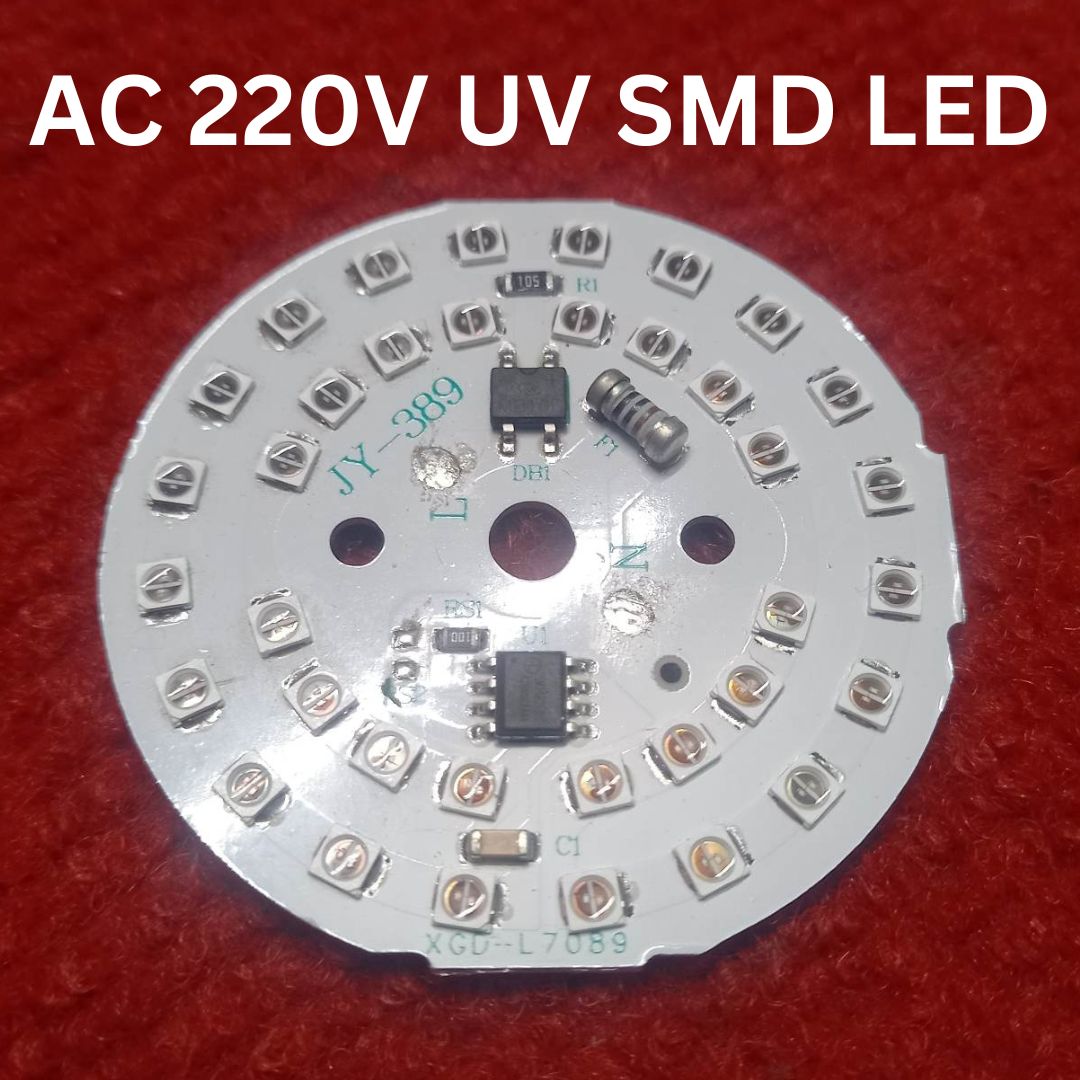 Round UV DIRECT AC 220V SMD LED Ultra Bright Clear Transparent 20mA Purple UV LED Diode Lights Emitting Diodes LEDs Bulb For Electronics Science Project Light General Purpose. 