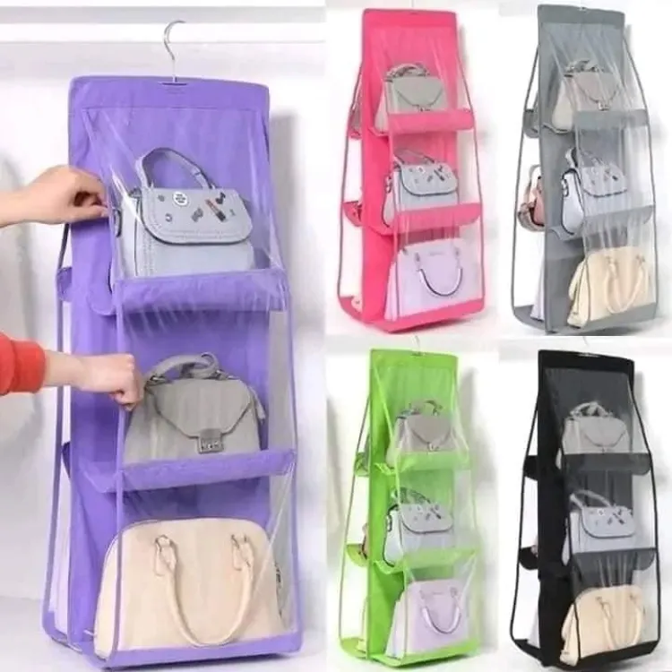 Hanging purse organizer discount closet