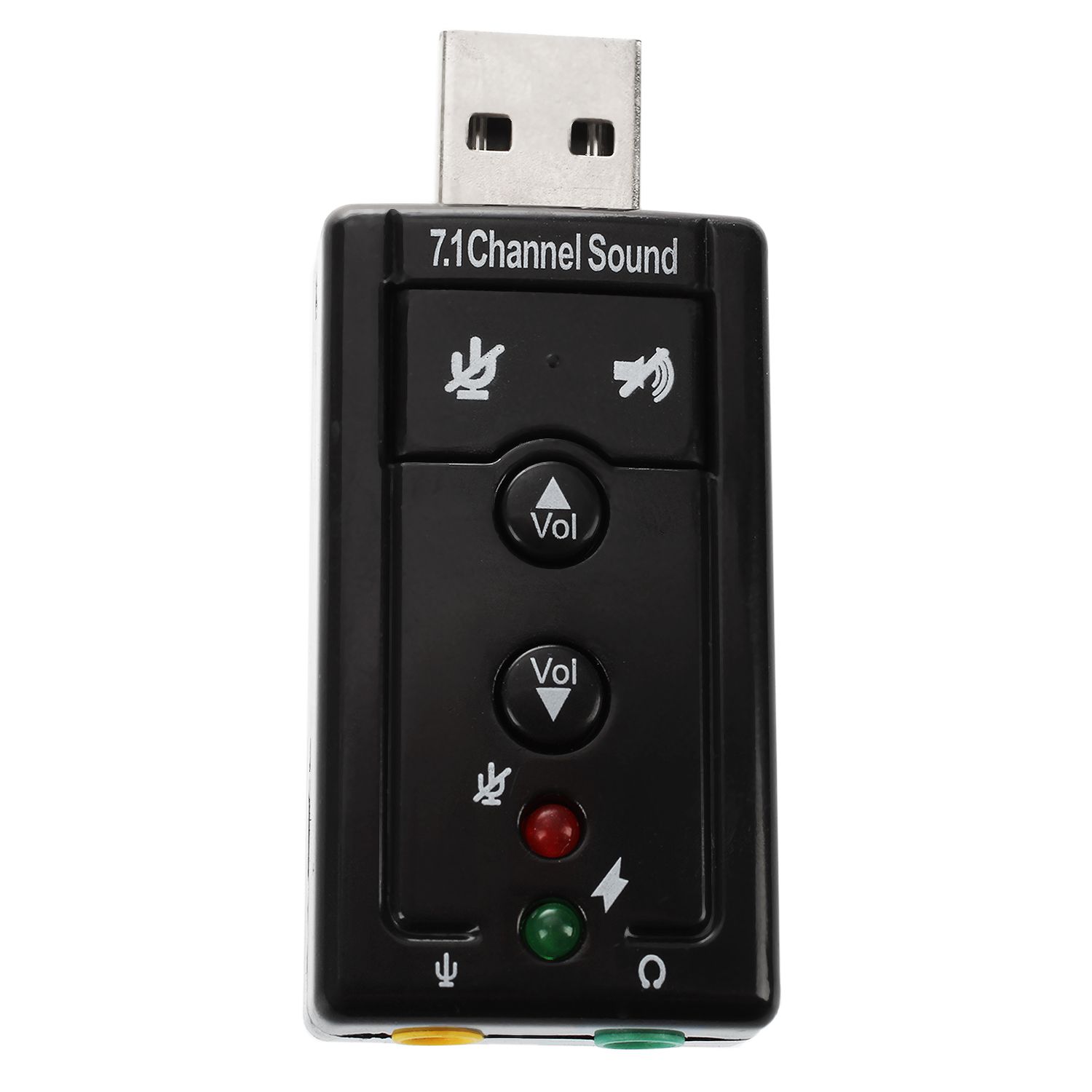 7.1 Channel USB External Sound Card Audio Adapter - Clear gray. 