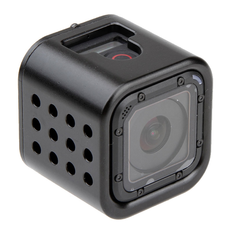 Housing Shell CNC Aluminum Alloy Protective Cage with Insurance Back Cover for GoPro HERO5 Session /HERO4 Session /HERO Session. 