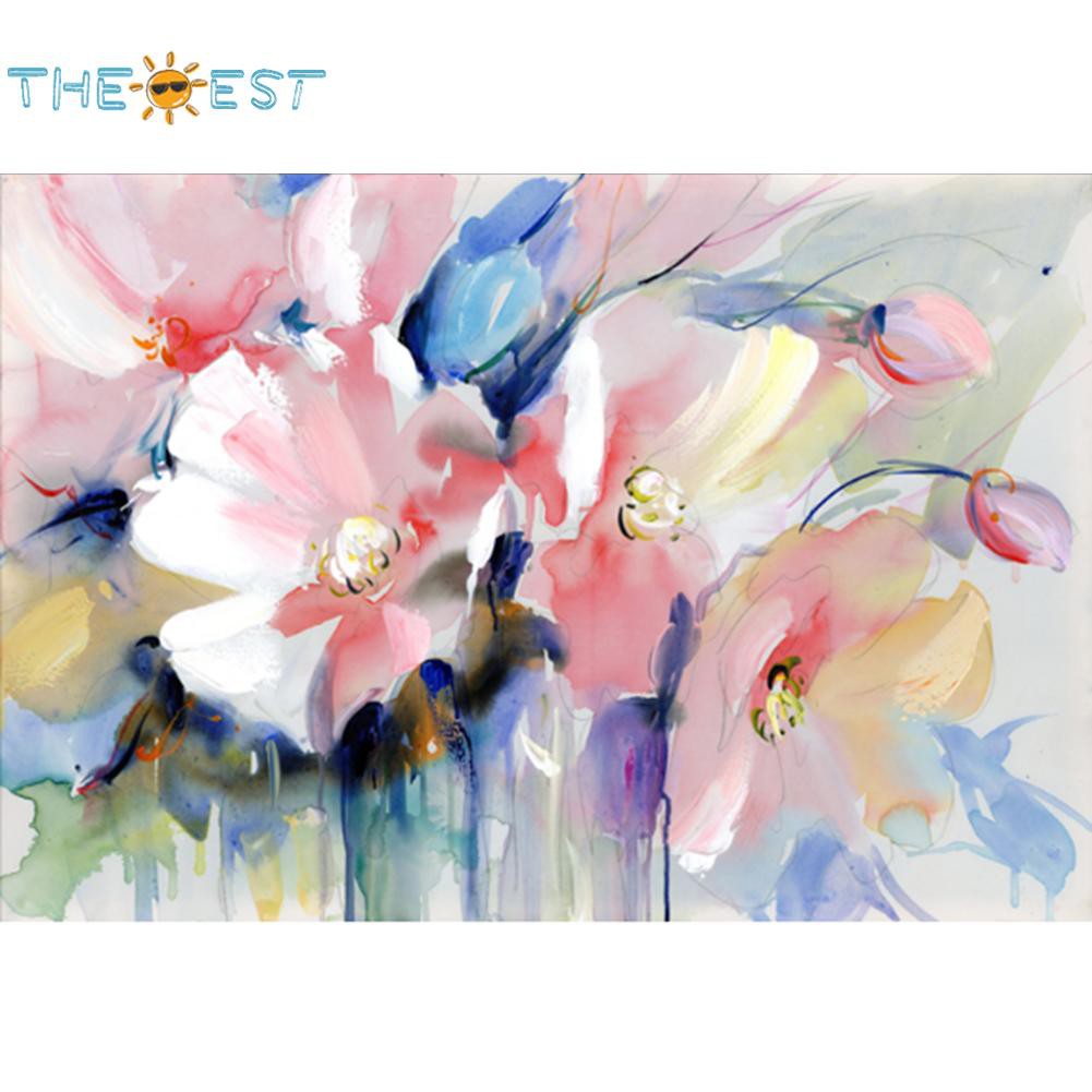 50x40cm Oil Painting By Numbers Flower Cluster Canvas Drawing Set No Frame. 