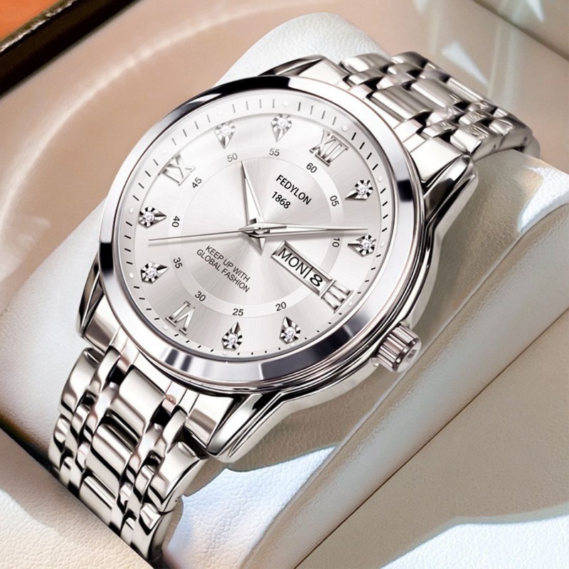 (New)1pc Men Watch Luminou With Calendar, Day Diplay Dual Calendar Buine Waterproof port Men Watch