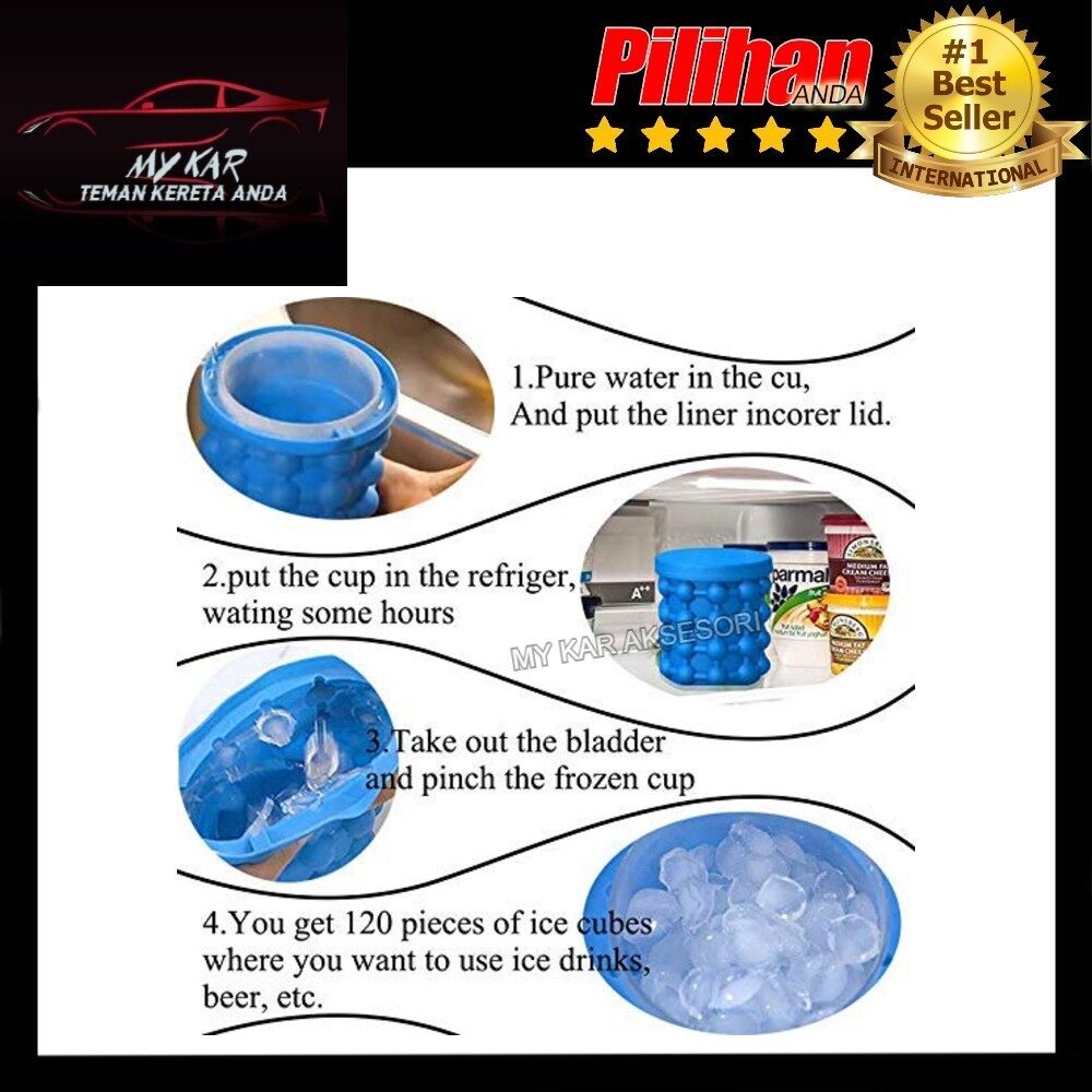 EXTRA LARGE Magic Ice Cube Maker Genie Tray Molds Saving Ice Bucket Saving Space Cold Drink Home Tool. 