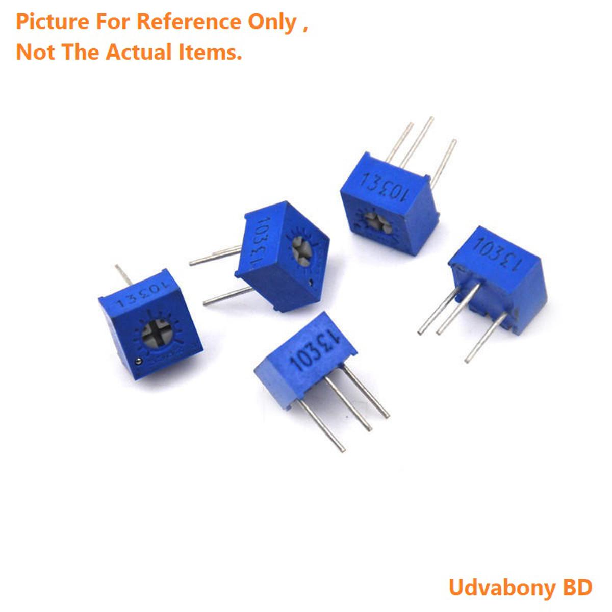 3Pcs- 3386 103 10K Ohm Potentiometer 3 Pin Square Shape 10K 103 1/2W Potentiometer Top Adjustment Variable Resistors 10K Ohm 103 Trimpot Trimmer Potentiometer Trim Pot Electrical Circuitry & Parts