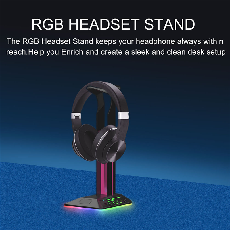 Gaming Headphone Stand-1 x RGB Gaming Headphone Stand-Black