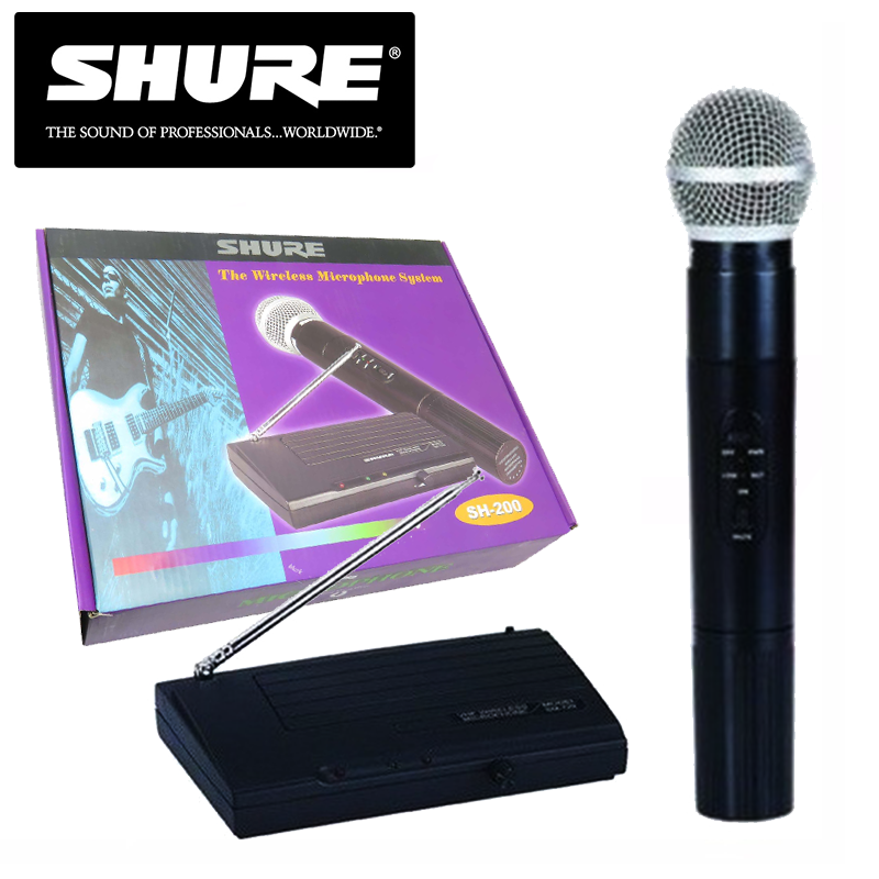 Shure SH-200 Wireless Microphone Receiver System (Black). 