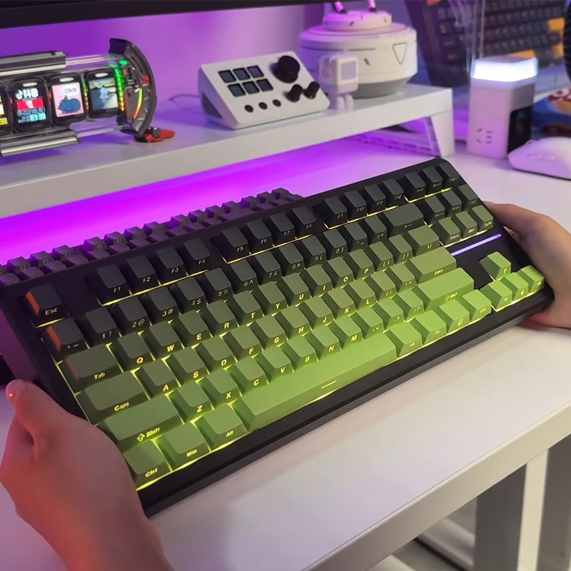 EWEADN X87 Customized Mechanical Keyboard, KAILH HUANO Switches, 10,000mAh Battery, Side-Printed, Perfect for Gaming Esports. 