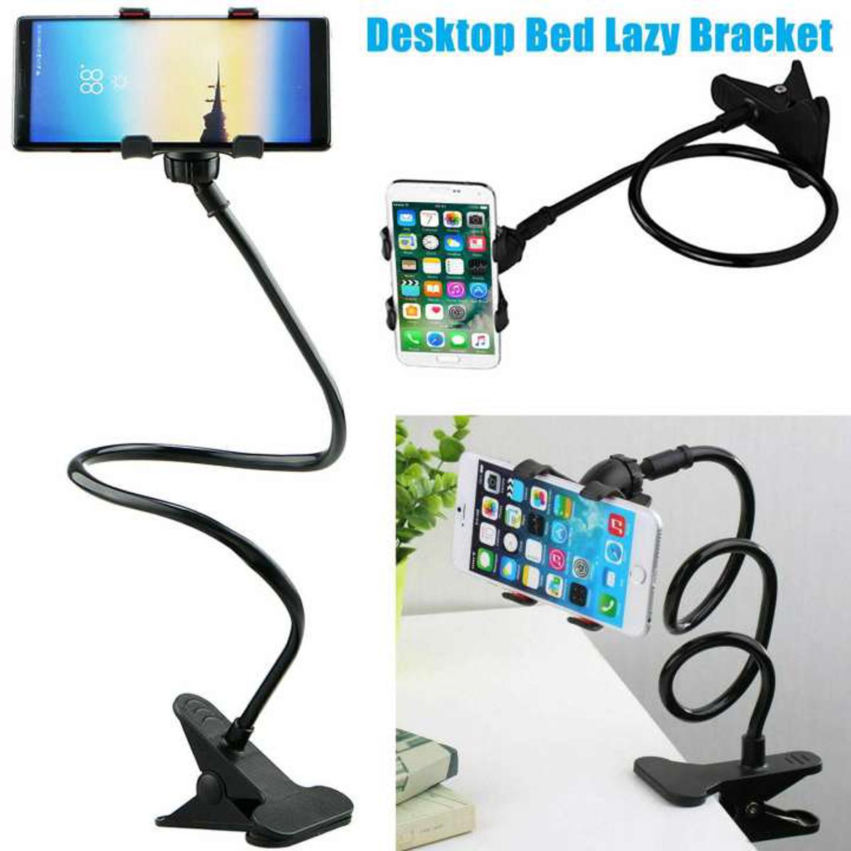 Universal Flexible Long Arms Lazy Bed Desktop Mobile Phone Holder Stand - Black - Phone Stand - Mobile Stand